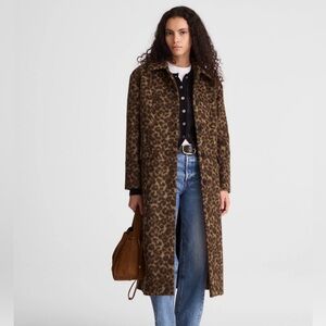 Madewell Single Breasted Leopard Topcoat Medium CBK Vibes